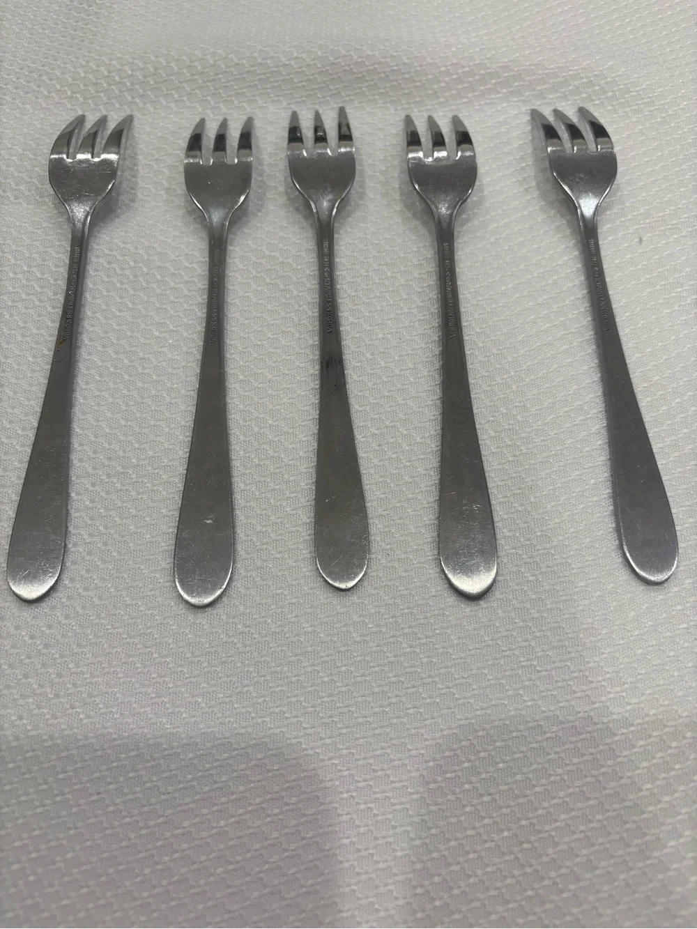 Vtg Rogers Floral Mist Stainless Steel Appetizer Forks Set of 5 Retro MCM